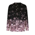 thumbnail image 5 of Qertyioot Hauts de Mode pour Femmes Pull-Over Chemisier Imprimé à Col Rond, 5 of 5
