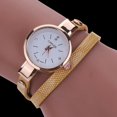 thumbnail image 3 of Reloj de cuarzo con banda envuelta estrecha de cuero PU de moda Reloj femenino con diamantes de imitación (Beige), 3 of 3