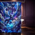 thumbnail image 2 of Manfei Eastern Dragon Animals Shower Curtain 72Wx72L,Fantasy Cloud Stars Bathroom Curtain,Blue, 2 of 5