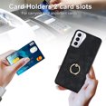 thumbnail image 5 of Fit for Samsung Galaxy S21 Plus Case Card Pocket 360° Rotatable Ring Holder Kickstand, Shockproof Drop Resistant PU Leather Soft TPU Back Protective Phone Case For Samsung Galaxy S21 Plus, Black, 5 of 8