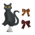 thumbnail image 1 of Adorno navideño de gatos negros con base y lazos intercambiables. Adorno para Halloween, Navidad, fiestas de invierno, decoración del hogar, ideas de regalo para amantes de los gatos., 1 of 2