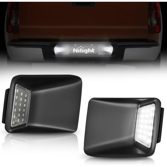 Nilight License Plate Lights Compatible with 2004 2005 2006 2007 2008 2009 2010 2011 2012 Chevy Colorado GMC Canyon with Black housing 6000K White 2PCS Pack