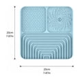 thumbnail image 3 of 3-in-1 Silicone Slow Feeder and Lick Mat for Dogs, Suction Cup Pet Feeding Tray with Water Bowl, 7.87x7.87 Inch Enrichment Mat for Meals, Bathing and Grooming(3-in-1-Green), 3 of 7