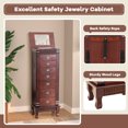 thumbnail image 5 of AVAWING Stand-up Jewelry Cabinet Armoire, Modern Jewelry Organizer for Adult, Reddish Brown, 5 of 7