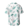 thumbnail image 2 of Xecao offers the Leaf Print Green for Men's Casual Short-sleeved Shirt, a button-up collared shirt with a pocket, perfect for beach vacations and yacht travel in the 4X-Large size., 2 of 7