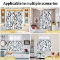 thumbnail image 6 of Navy Blue Botanical Kitchen Curtains 63 Inch Length, Pastoral Spring Leaves Watercolor Grommet Top Bedroom Living Room Curtains, Light Filtering Cafe Curtain Drapes 2 Panels Set 104''x63'', 6 of 9