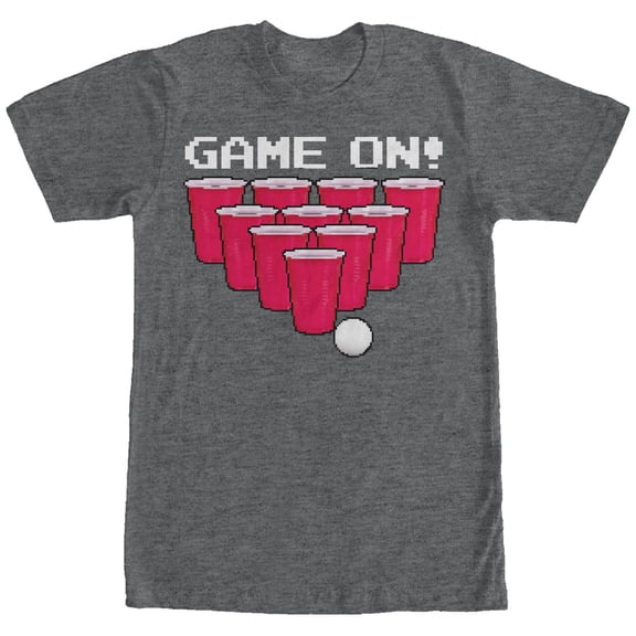 Men's Lost Gods Game on Pong  Graphic Tee Charcoal Heather X Large