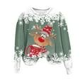 thumbnail image 4 of UngA Christmas Sweatshirts Women Xmas Holiday Long Sleeve Tops Funny Crewneck Snowman Graphic Pullover Woman Sweatshirt (Light Green,XL), 4 of 6