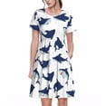 thumbnail image 1 of Balery Cute Shark Vestidos sueltos de manga corta para mujer, vestidos de verano 2025, vestidos casuales de corte A con vuelo., 1 of 6