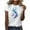 White-23, variant on Tbopshirt Womens Tops,T-Shirts for Women Short Sleeve,Summer Tops Round Neck Feather Printed,S-XXXL,Plus Size Tshirts