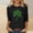 Black, variant on 3/4 Sleeve Shirts for Women Blouse Red Shamrock Print Basic Crew Neck Ladies Tops Spring