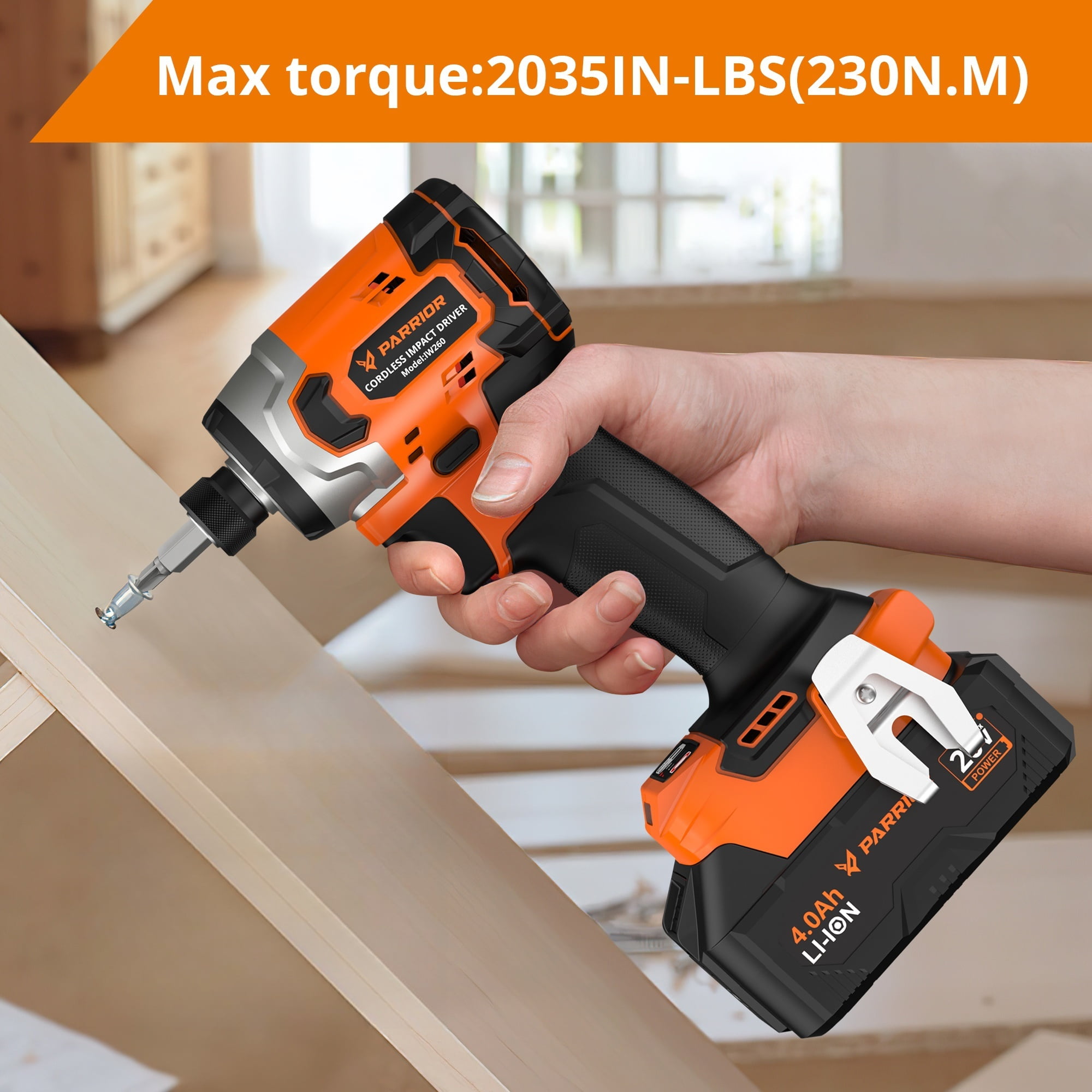 Parrior Cordless Electric Screwdriver, 30pc 20V Power Drill Set with Battery and Charger, 230N.M Brushless Motor for Home Office DIY Tools