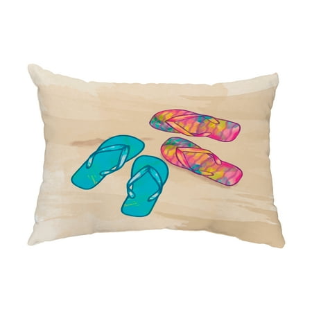 Beach Shoes 14x20 Inch Turquoise Decorative Coastal Outdoor Throw
