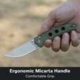 thumbnail image 4 of CIVIVI Knives Noctis Crossbar Lock Green Canvas Micarta & Nitro-V Stainless Steel Pocket Knife C24020C-3, 4 of 8