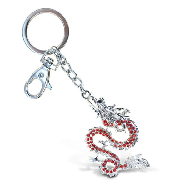 Aqua79 Red Maple Leaf Keychain - Gold 3D Sparkling Charm Rhinestones Fashionable Stylish Metal Alloy Durable Key Ring Bling Crystal Jewelry Accessory With Clasp For Keychain, Purse, Backpack, Handbag