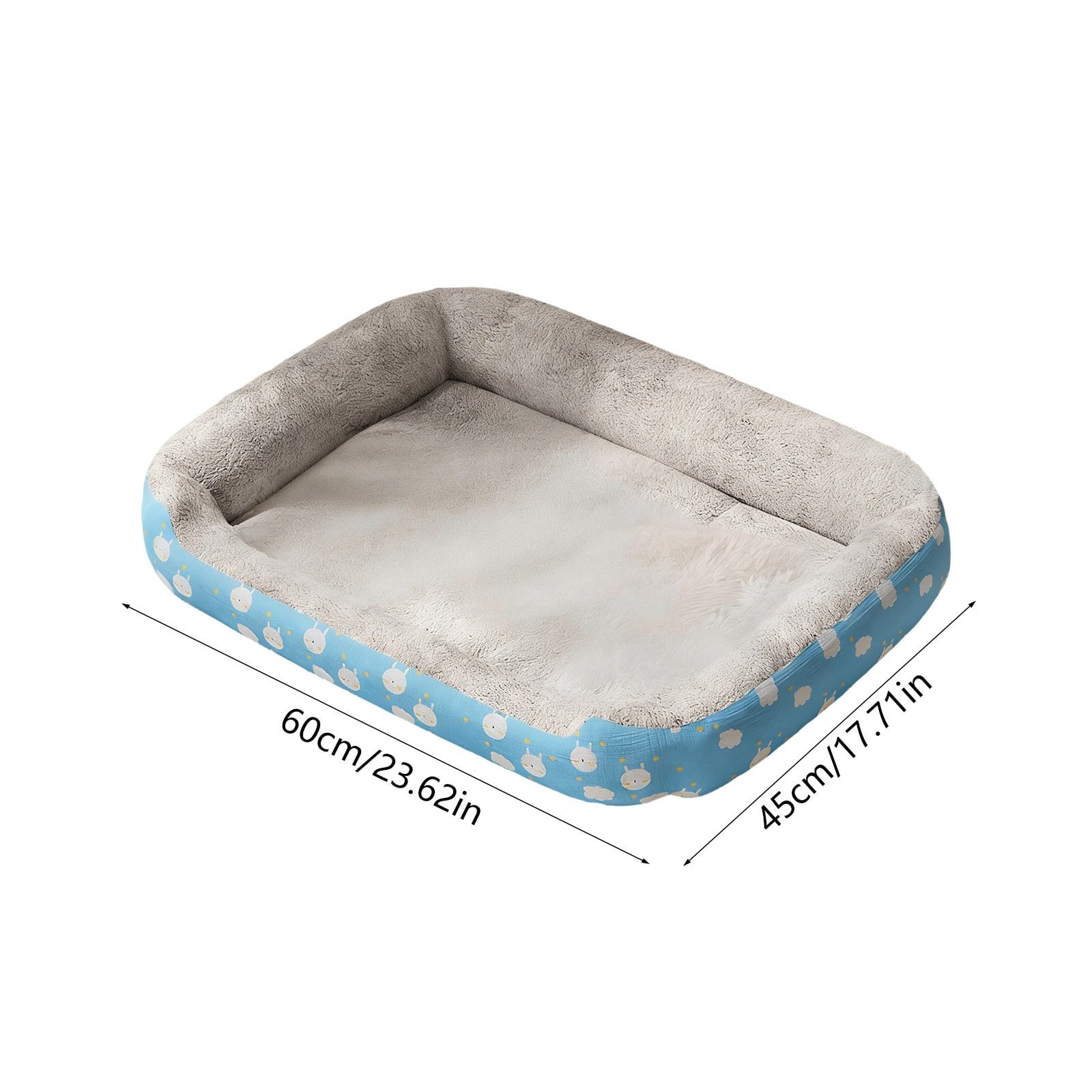 Orthopedic Dog Bed Soft Pet Sofa Mat Washable Crate Pad for Small Medium Dogs Cats Indoor(Blue-M)