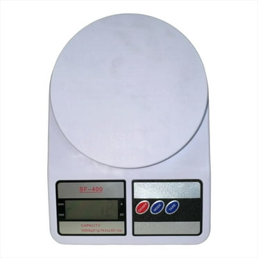 chefservz Digital Kitchen Scale with Tare Function, LCD Display in oz/g - Round White