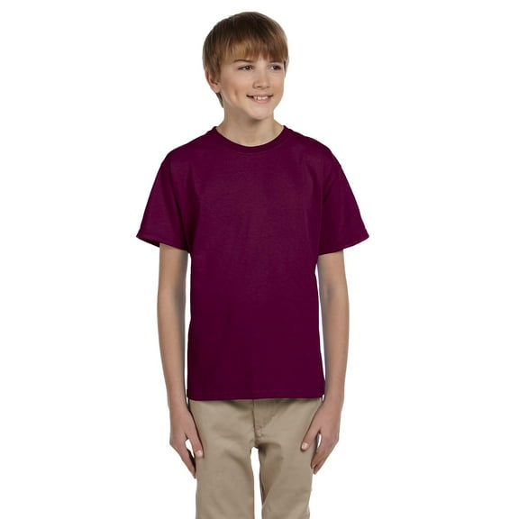 Gildan Ultra Cotton Youth Tee , G200B , Maroon , Large