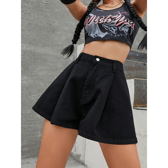 Apay Loose Denim Shorts Jeans for Women Y2K Vintage Street Style Casual and Versatilel Regular Size