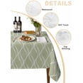 thumbnail image 3 of Sage Green Stripes Tablecloth Square Table Cloth 54x54, Waterproof Tablecloth Outdoor Table Cloth, Simple Geometric Modern Monochrome Washable Table Cover for Kitchen Dinning Party, 3 of 8