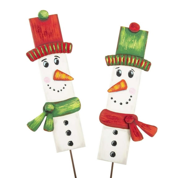 Round Top Collection Snowmen Planks Set Christmas Frosty Snow Carrot C21006