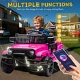 thumbnail image 6 of Ambifirner 24V 2 Seater Kids Ride on Car Truck Electric Car for Kids W/ Durable Tires, LED Light, Music, Remote Control, Pink, 6 of 7
