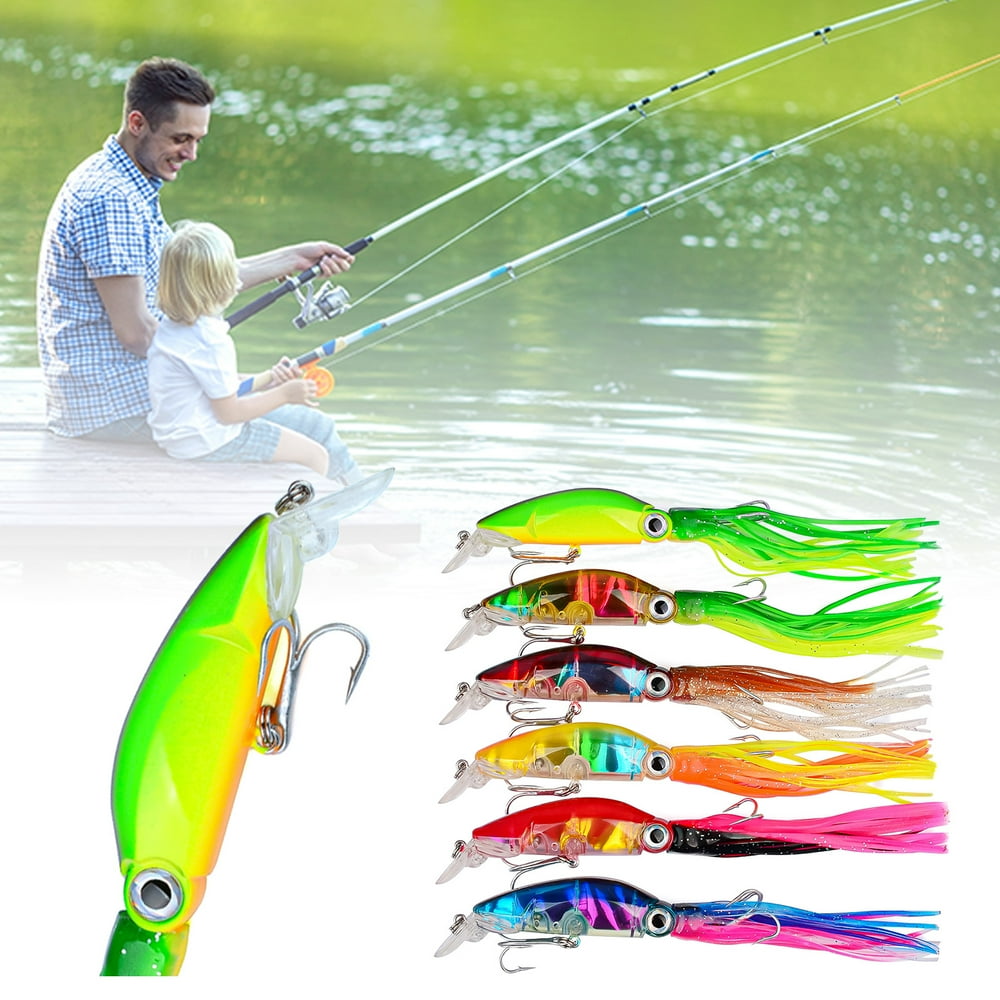 Visland Fishing Lures Set with Floating Rotating Tail Top Water Bait