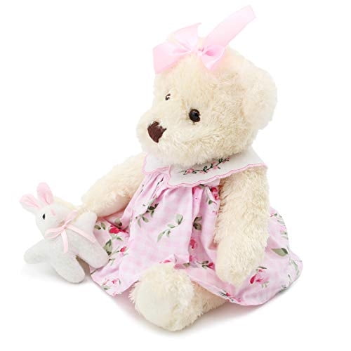Oso de peluche de bebé pequeño oits con tela linda peluche animal suave peluche juguete 10 "(Pink Dr Oitscute oits cute