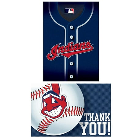 MLB Cleveland Indians Invitations and Thank You Notes w/ Envelopes (8ct ea.)