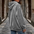 thumbnail image 6 of DYTTDG Women’s Solid‑Color Velour Hoodie, Long Sleeve Drawstring Loose‑Fit Hoodie With Front Kangaroo Pocket, Soft Casual Loungewear Sweatshirt for Fall Winter Daily Outfits, 6 of 8