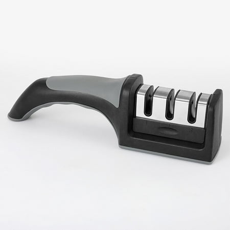 

3-Segment Knife Sharpener Household Multi-Functional Hand-Held Three-Purpose Black Sharpening Stone Kitchen Gadgets