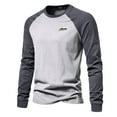 thumbnail image 2 of Mens Shirts Fall Winter Casual Long Sleeved Base Stitching T Shirts for Man, 2 of 7