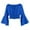 Blue, variant on Kids Off The Shoulder Blouses for Teen Girls 5-15 Years, Cute Solid Color Casual Long Sleeve Smocked Waist Shirts Fashion Elegant Ruffle Sleeve Crop Tops