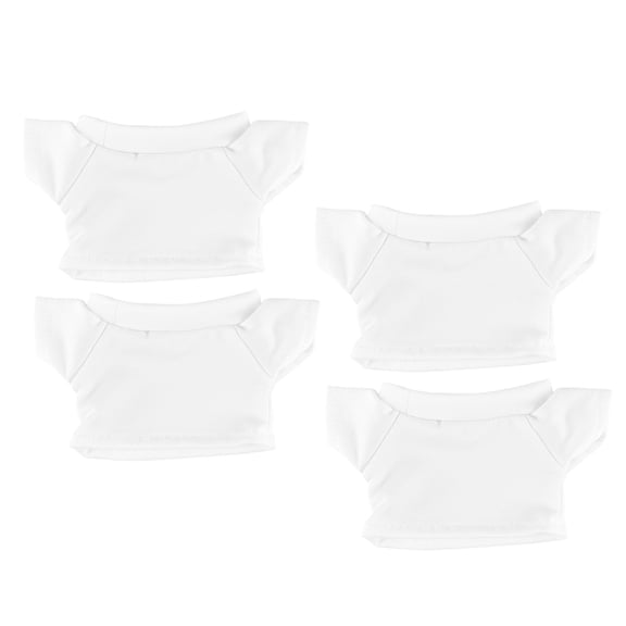 RENACLIPY 4-Pack White Cotton Bear T-Shirts, Soft and Comfortable Perfect for Weddings and Special Occasions