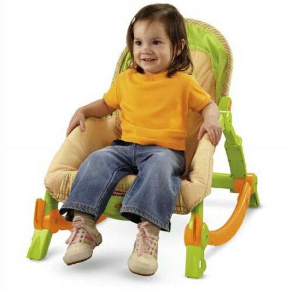 Fisher-Price Newborn-To-Toddler Portable Rocker, Green & Orange - image 3 of 6