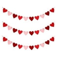 thumbnail image 2 of Valentine's Day Heart Garland Felt 2D Ornaments - 3 Pack, Red Pink Burgundy Hearts, Festive Decor For Home Party Wedding Anniversary - Walmart Exclusive, 2 of 4