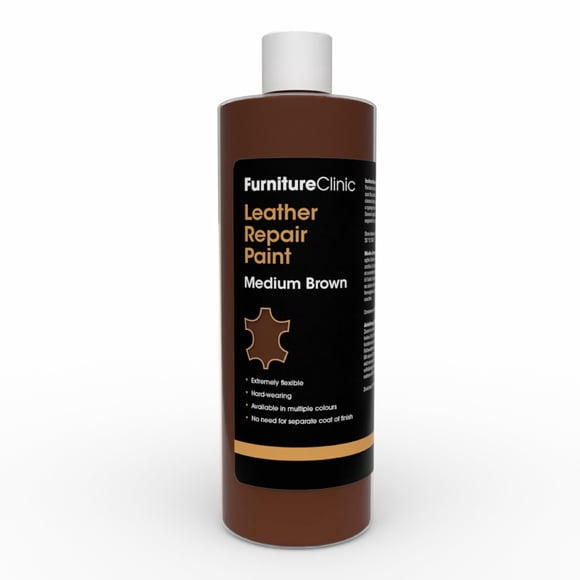 Pintura reparadora de cuero Furniture Clinic, 500 ml, 17 oz, marrón medio
