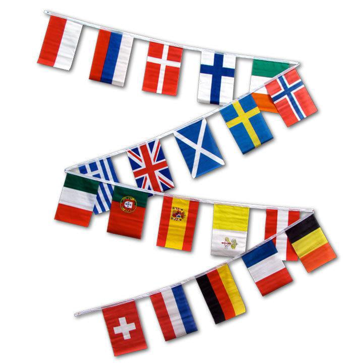 30ft String Flag Set of 20 Asia Asian Country Flags 12x18 Pennants 
