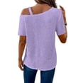 thumbnail image 6 of Ichuanyi Women’s Summer Tops Casual V Neck T Shirts Short Sleeve Loose Fit Button Front Blouse Tunic Tops for Women, 6 of 6