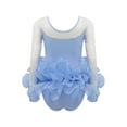 thumbnail image 2 of TSSOE Girls Ballet Leotard Dress Gymnastics Dance Set Lace Trim Athletic Tutu Skirt Modern Dancewear Light Blue 5-6, 2 of 5