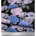 thumbnail image 2 of Soimoi Poly Georgette Fabric Leaves & Rose Flower Print Fabric by Yard 42 Inch Wide, 2 of 3