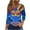 A06 Blue, variant on Cadancy Mardi Gras Shirts for Women 3/4 Sleeve Button V Neck Tunic Pullover Tops Glitter Holiday Rave Party Trendy Blouse Casual Loose Carnival Outfits