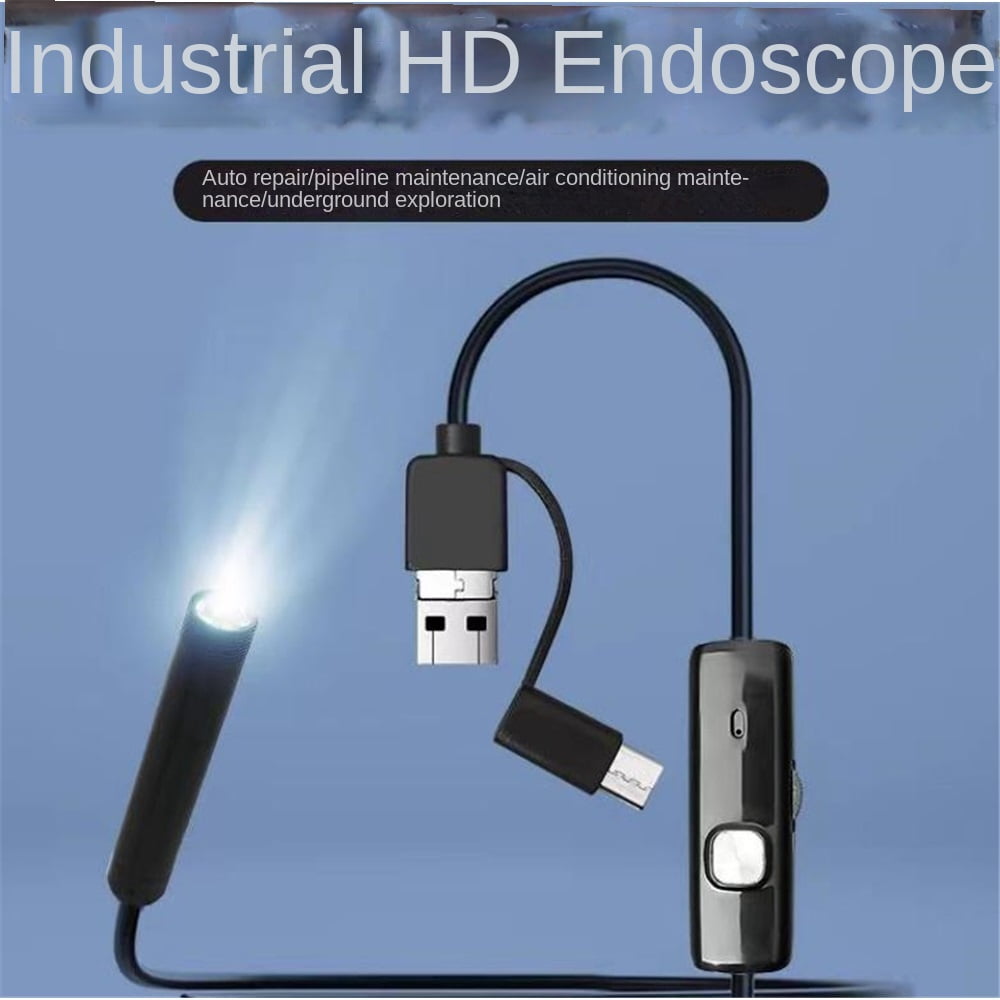HD industrial repair endoscope 7mm 1 million pixel three-in-one HD pipe endoscope camera,Black,1 meter hard wire