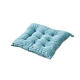thumbnail image 2 of Thick Striped Corduroy Square Seat Cushion with Fixed Ties 38x38cm Office Dining Window Futon Chair Pad,Blue, 2 of 6