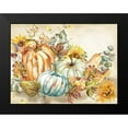 thumbnail image 2 of Tre Sorelle Studios 24x19 Black Modern Framed Museum Art Print Titled - Watercolor Harvest Pumpkin landscape, 2 of 5