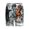 thumbnail image 4 of Naloa Four Running Horses Men's Short Pajama Pants, Lounge Comfort Shorts with Elasticized Waistband and Side Pockets - Large, 4 of 9