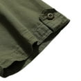thumbnail image 5 of ZCFZJW Cargo Shirts for Men Big and Tall Regular Fit Casual Summer Roll-up Short Sleeve Button up Solid Color Lapel Collar T-Shirts Tops Army Green XXXXXL, 5 of 5