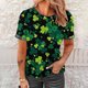 thumbnail image 2 of Camiseta con estampado de cuello redondo para mujer a la moda del Día de San Patricio, camiseta de manga corta de verano, blusa Pompotops  hkajfhjk461566, 2 of 6