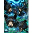thumbnail image 2 of Sheena Pike Art 11x14 Gold Ornate Wood Framed with Double Matting Museum Art Print Titled - Daydream Moonlit Black Bears, 2 of 4