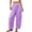 Purple, variant on vigerkar Casual Wide Leg Plaid Barrel Pants for Women Drawstring Low Waist Palazzo Harem Trousers with Pockets (Purple, XL)